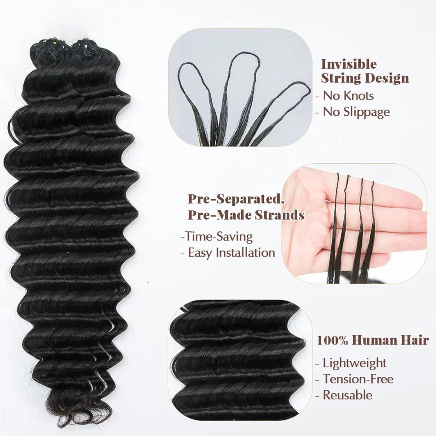 Crochet Human Hair Lightweight - Hair Care Color 评论和价格