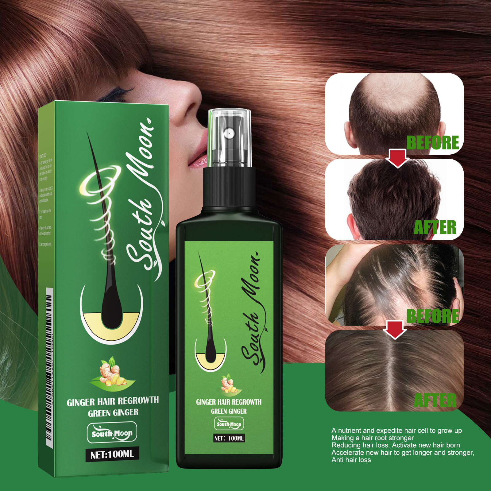 Ginger Hair Density Serum Spra - Hair Care For Hair Fall 评论和价格