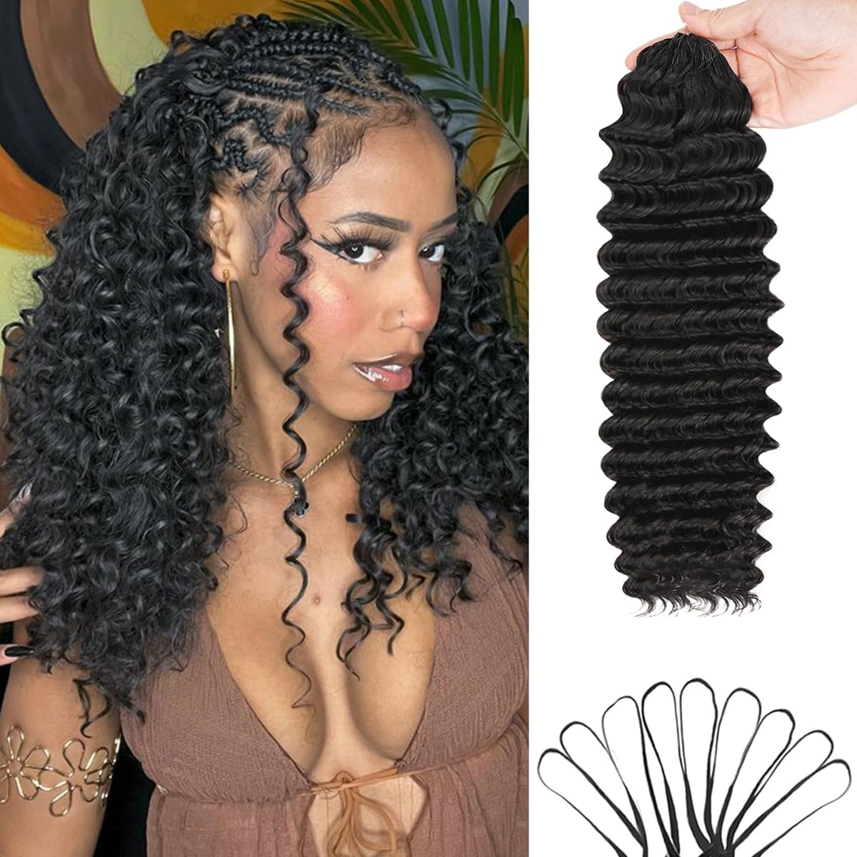 Deep Wave Feather Crochet Huma - Hair Care Color 评论和价格