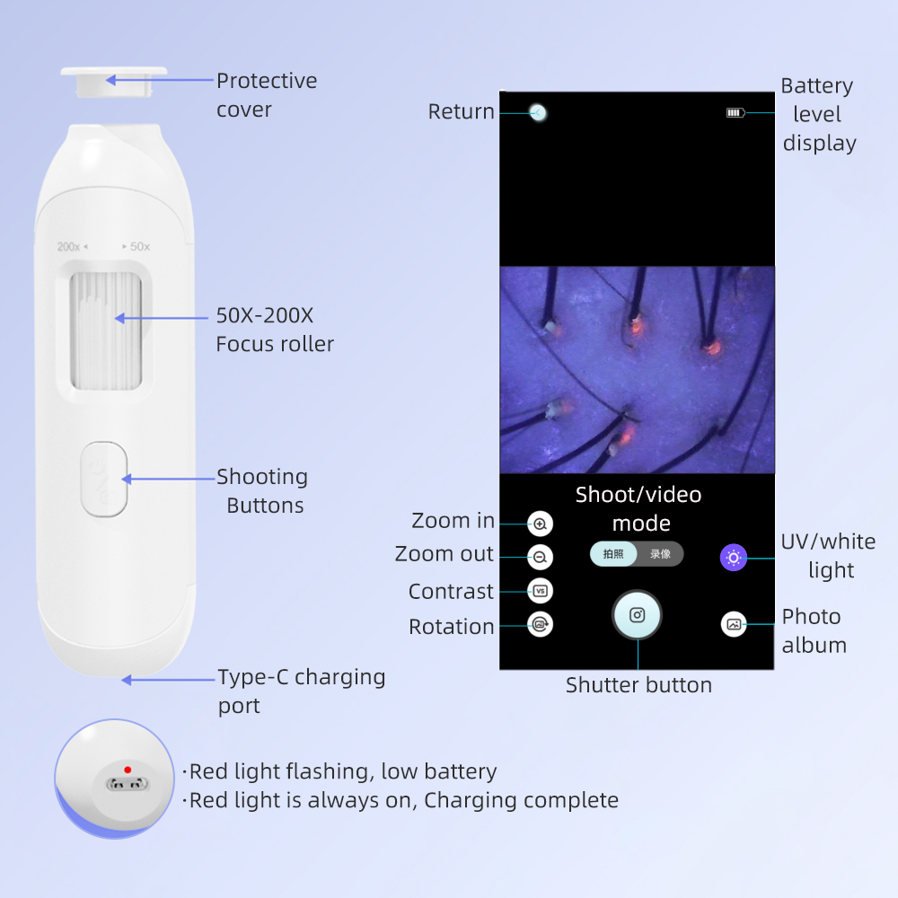 New 50X-200X Hair Follicles Sc - Hair Porosity Test 评论和价格