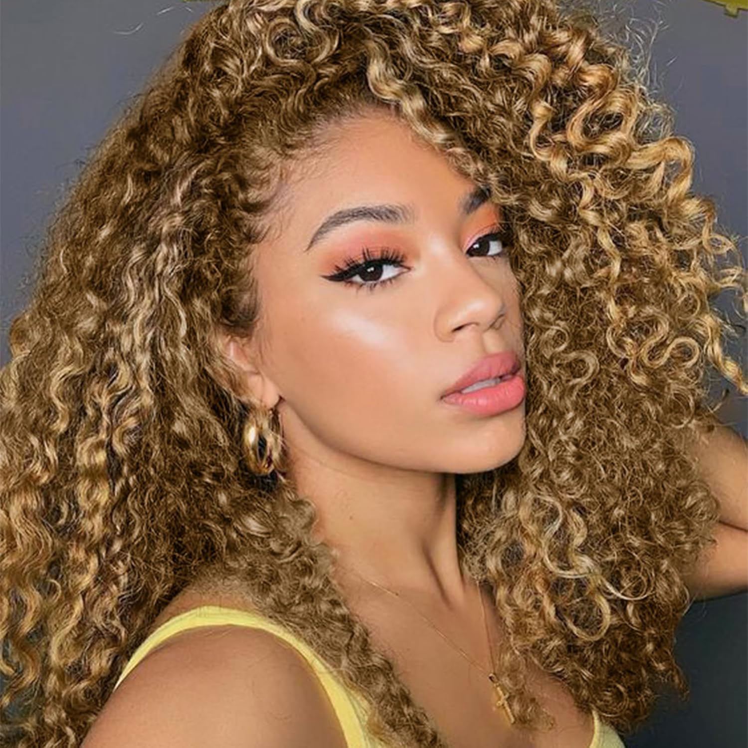 Honey Blonde Highlight Colored - Feather Hair Extension 评论和价格